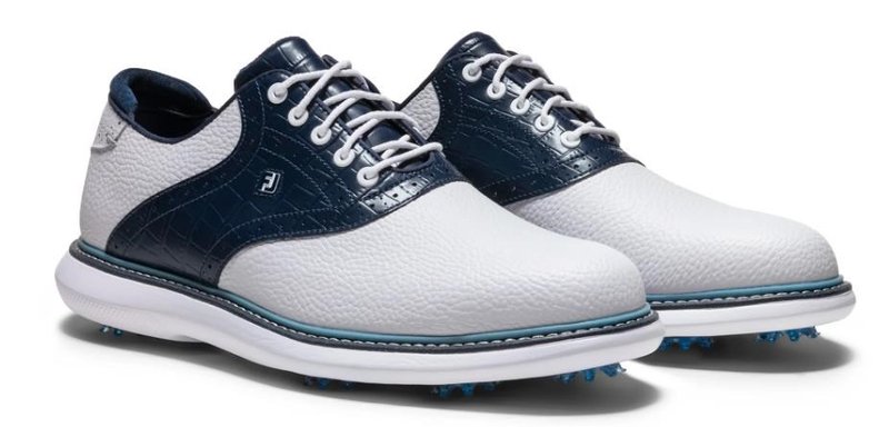 FootJoy Traditions herr golfskor, vit/blå