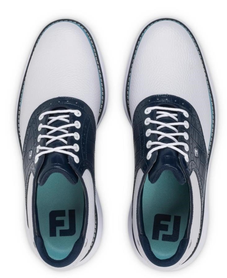 FootJoy Traditions herr golfskor, vit/blå