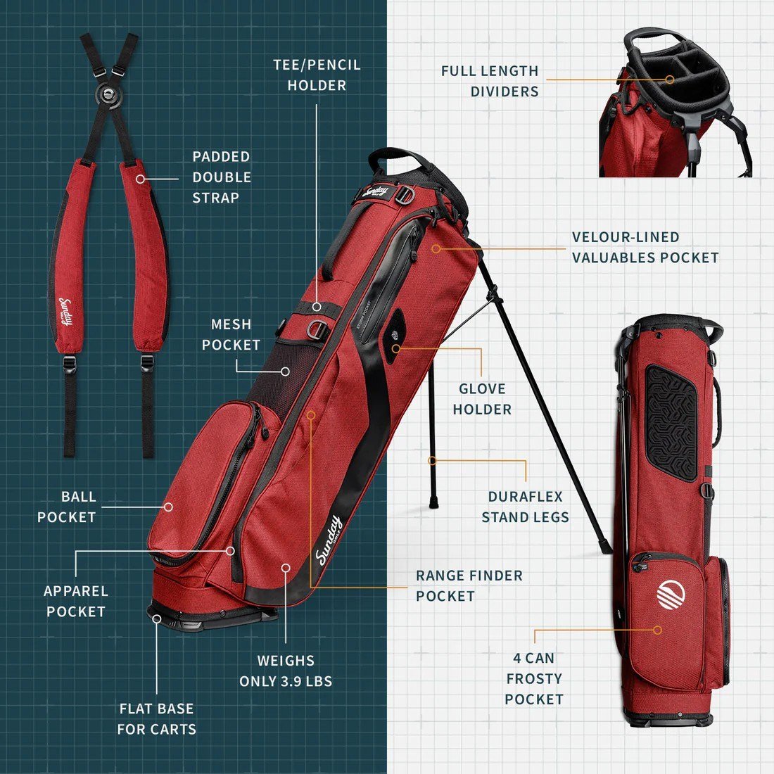 Sunday Golf El Camino pencil bag, ron burgundy