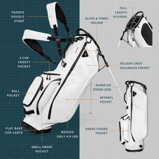 Sunday Golf Ryder S-Class stand bag, vit