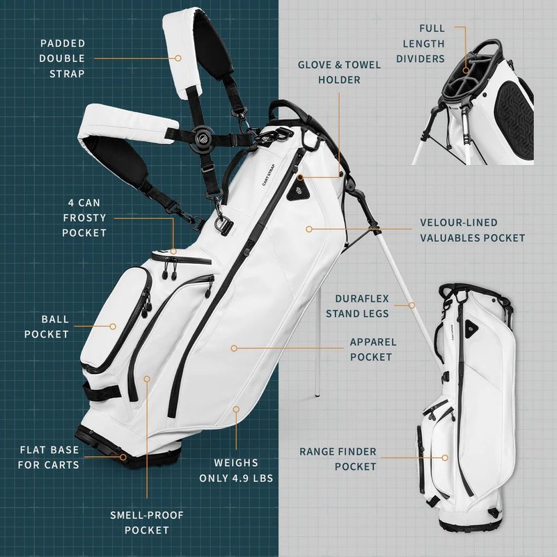 Sunday Golf Ryder S-Class stand bag, vit