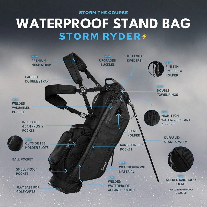 Sunday Golf Storm Ryder stand bag, svart
