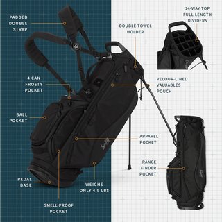 Sunday Golf Ryder 14-way stand bag, svart