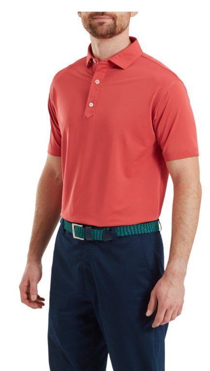FootJoy Lisle Solid herr polo, nantucket red