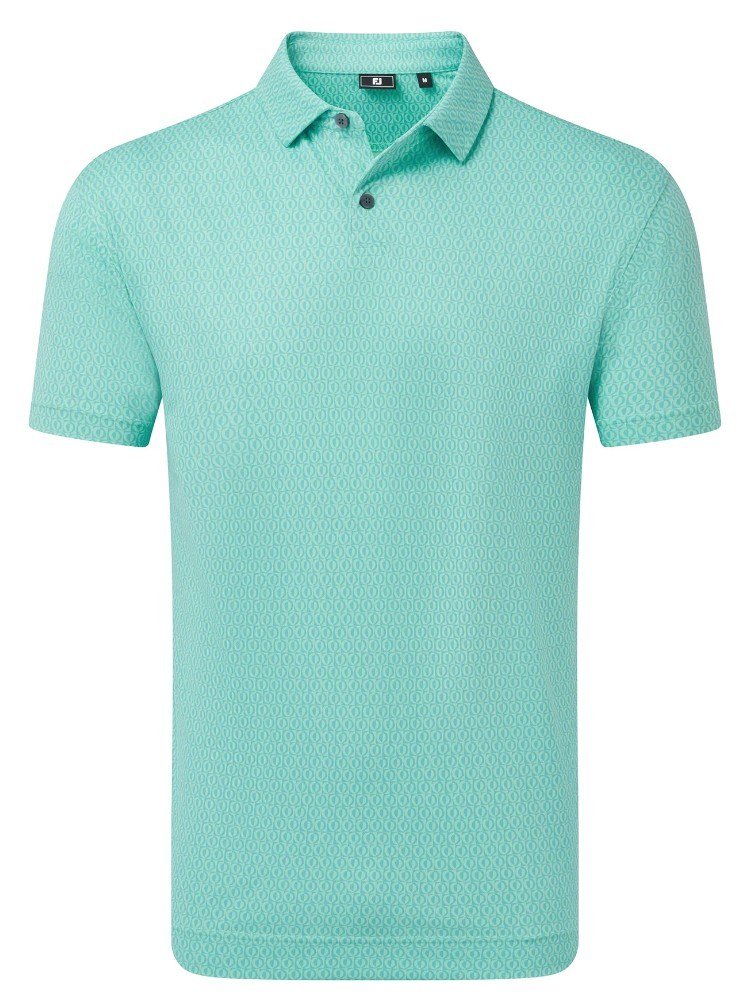 FootJoy Modernist Geo Pique herr polo, blue reef/sea glass
