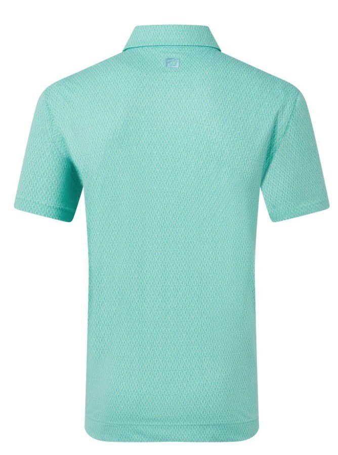 FootJoy Modernist Geo Pique herr polo, blue reef/sea glass