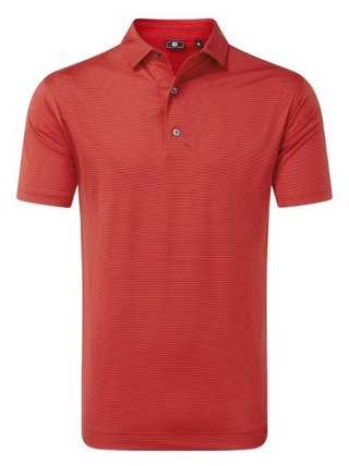 FootJoy Micro Feeder Stripe Lisle herr polo, red tonal