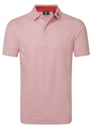 FootJoy Scallop Geo Pique herr polo, nantucket red