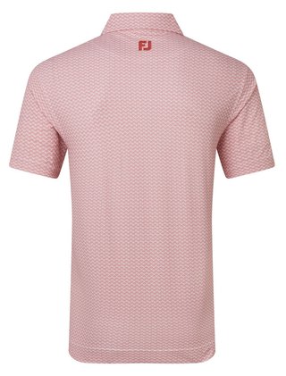 FootJoy Scallop Geo Pique herr polo, nantucket red