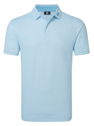 FootJoy Scallop Geo Pique herr polo, blue reef