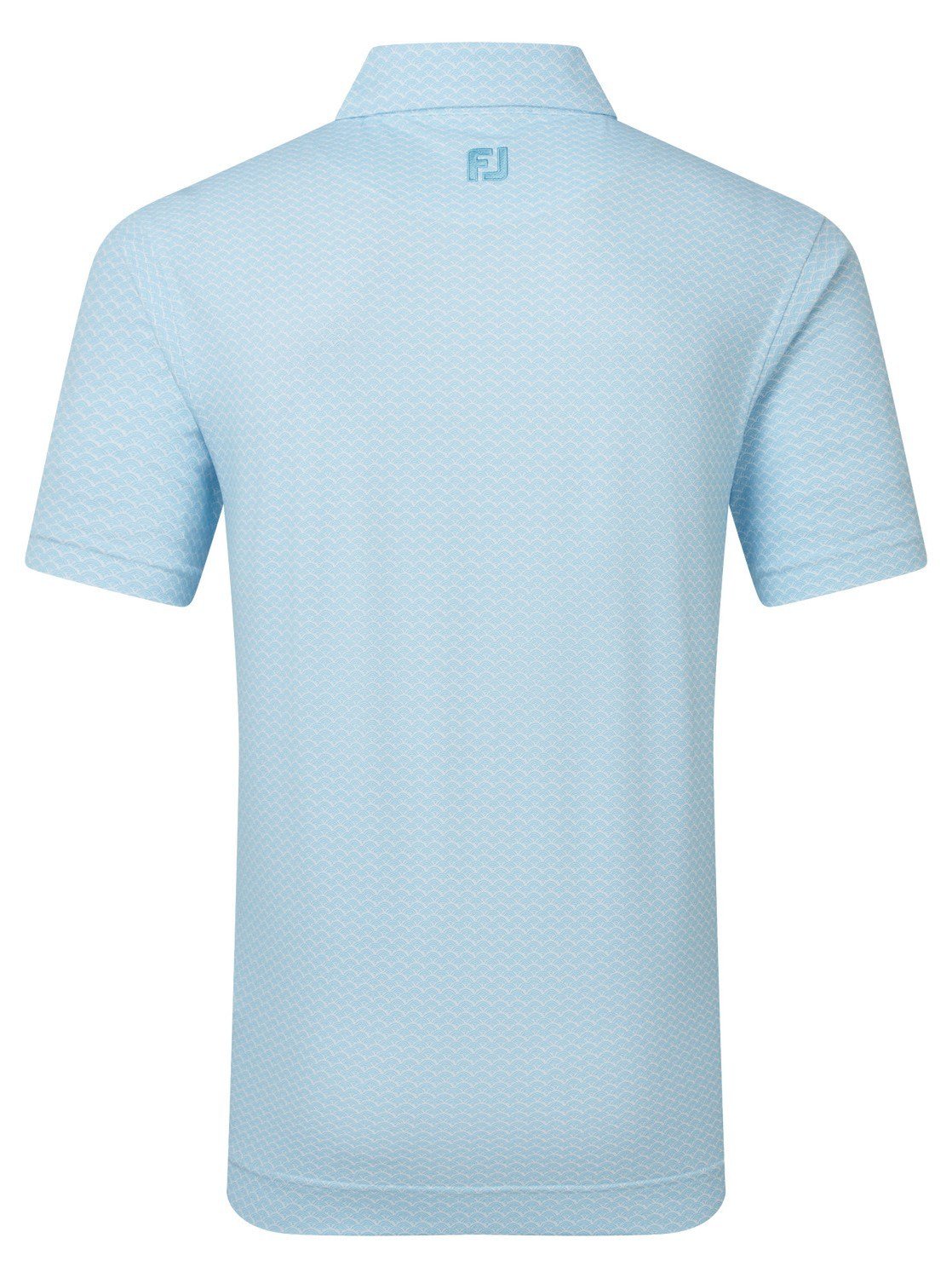 FootJoy Scallop Geo Pique herr polo, blue reef