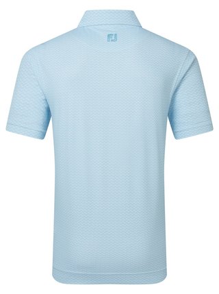 FootJoy Scallop Geo Pique herr polo, blue reef
