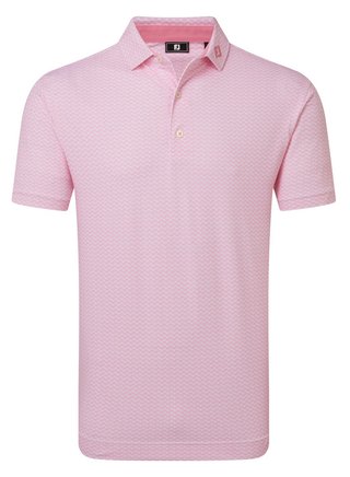 FootJoy Scallop Geo Pique herr polo, pink pop
