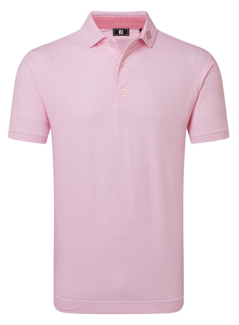 FootJoy Scallop Geo Pique herr polo, pink pop