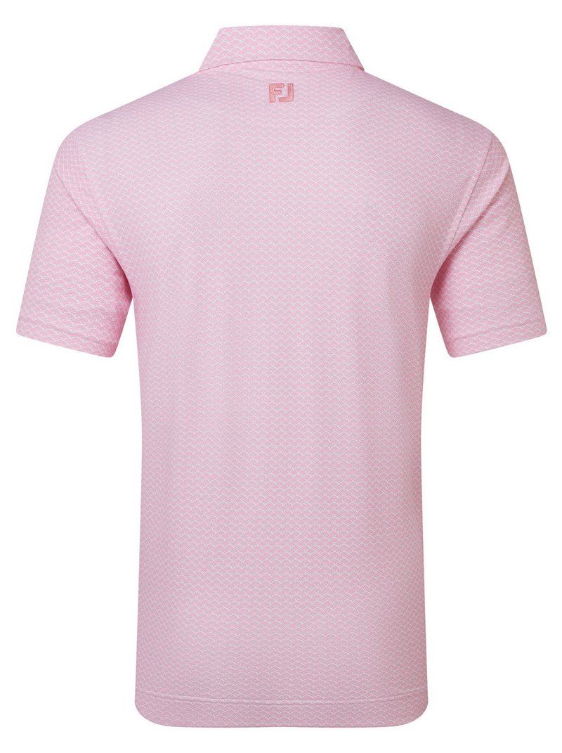 FootJoy Scallop Geo Pique herr polo, pink pop