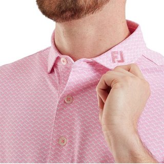 FootJoy Scallop Geo Pique herr polo, pink pop