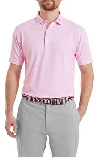 FootJoy Scallop Geo Pique herr polo, pink pop