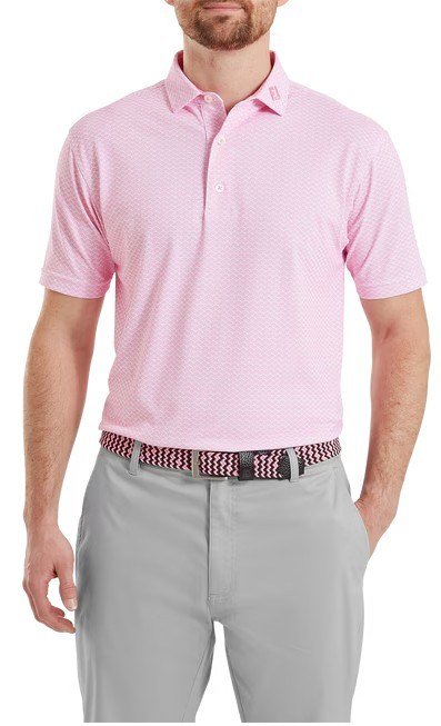 FootJoy Scallop Geo Pique herr polo, pink pop