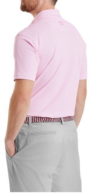 FootJoy Scallop Geo Pique herr polo, pink pop