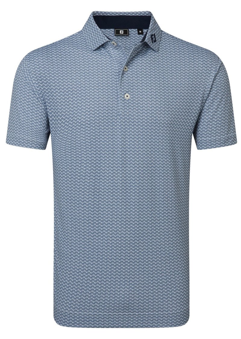 FootJoy Scallop Geo Pique herr polo, navy