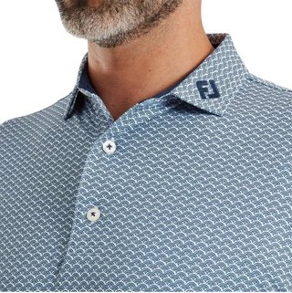 FootJoy Scallop Geo Pique herr polo, navy