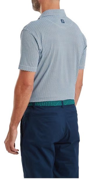 FootJoy Scallop Geo Pique herr polo, navy