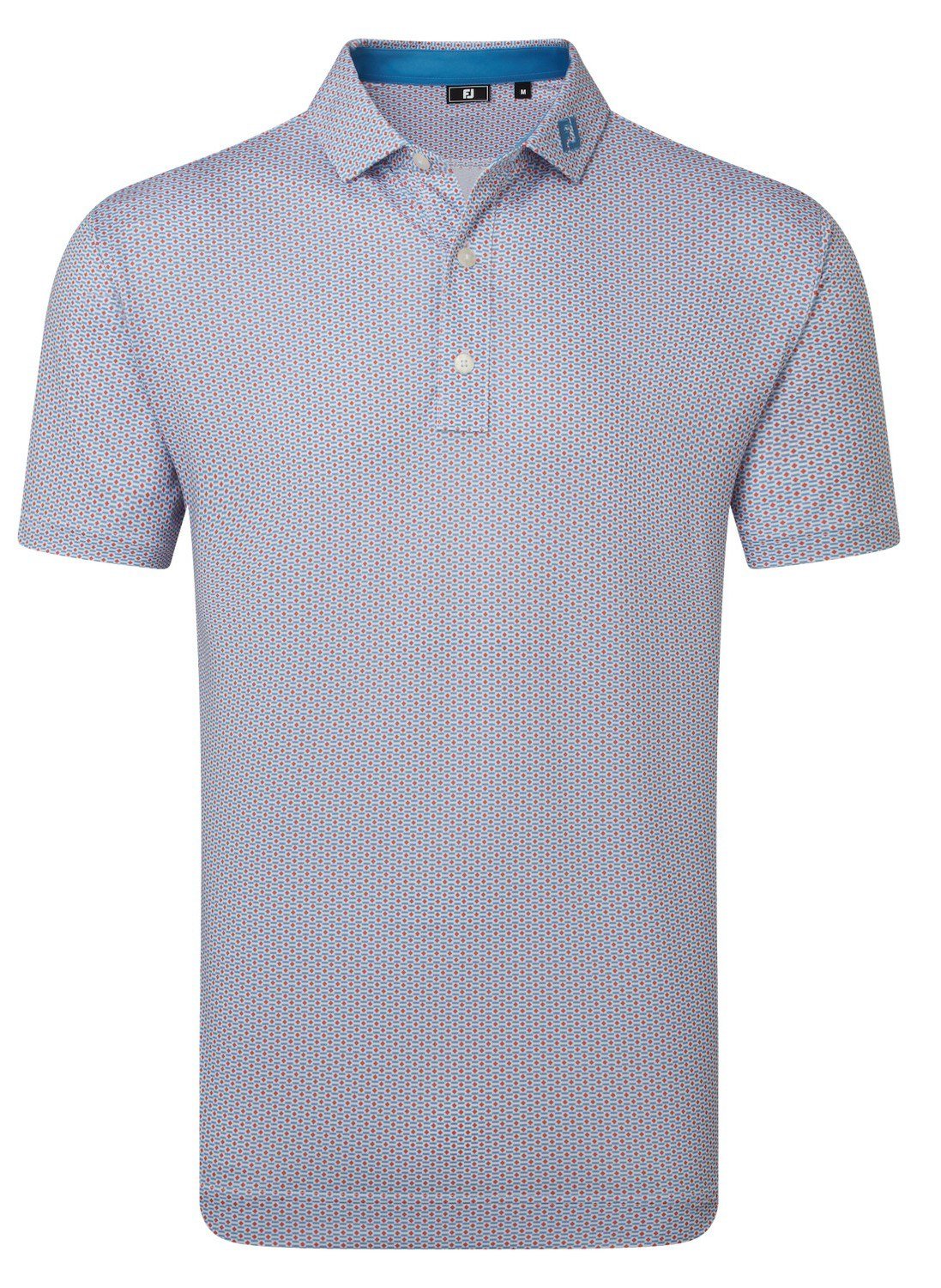 FootJoy Nautical Flag Print Lisle herr polo, nantucket red/coastal blue
