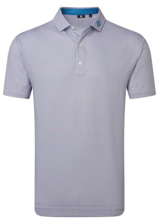 FootJoy Nautical Flag Print Lisle herr polo, nantucket red/coastal blue