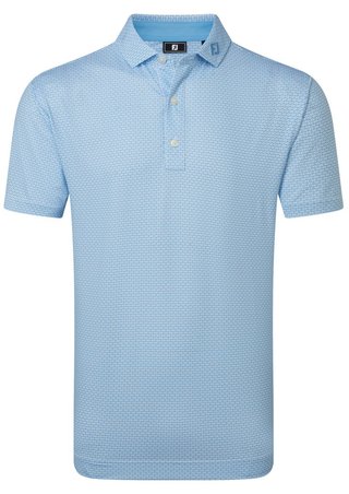 FootJoy Nautical Flag Print Lisle herr polo, blue reef/deep reef