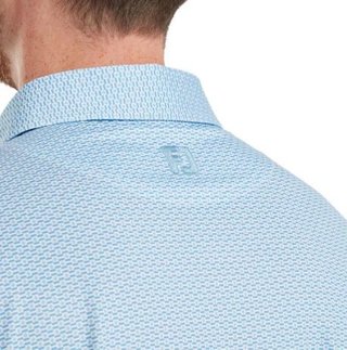 FootJoy Nautical Flag Print Lisle herr polo, blue reef/deep reef