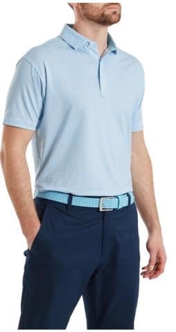 FootJoy Nautical Flag Print Lisle herr polo, blue reef/deep reef