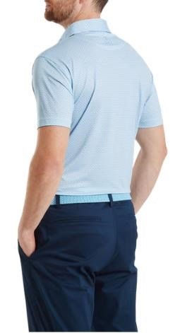 FootJoy Nautical Flag Print Lisle herr polo, blue reef/deep reef