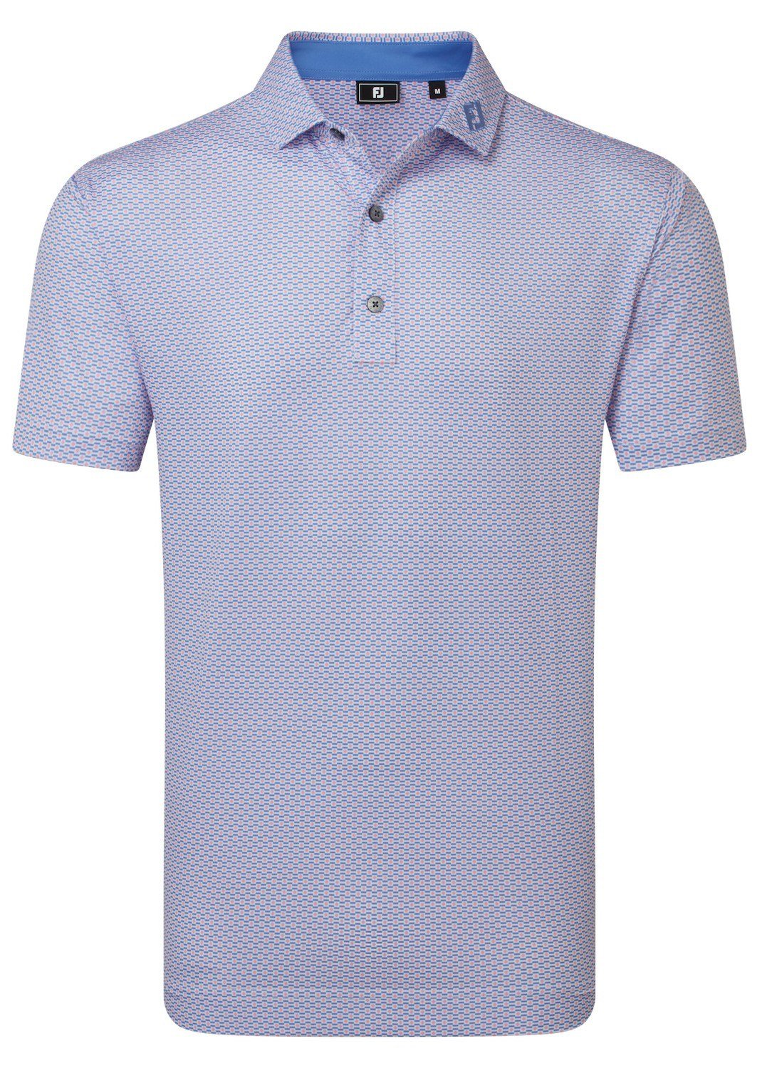 FootJoy Nautical Flag Print Lisle herr polo, pink pop/vivid violet