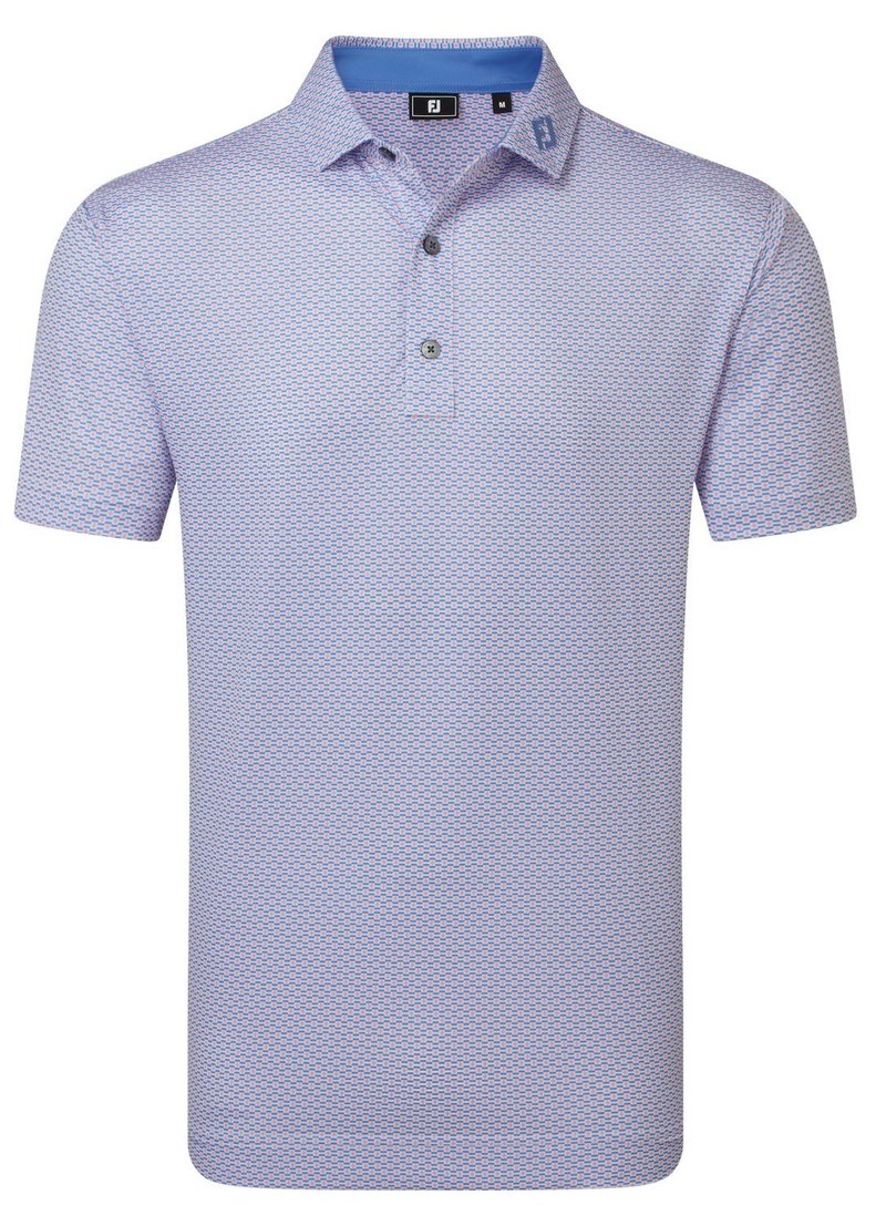 FootJoy Nautical Flag Print Lisle herr polo, pink pop/vivid violet
