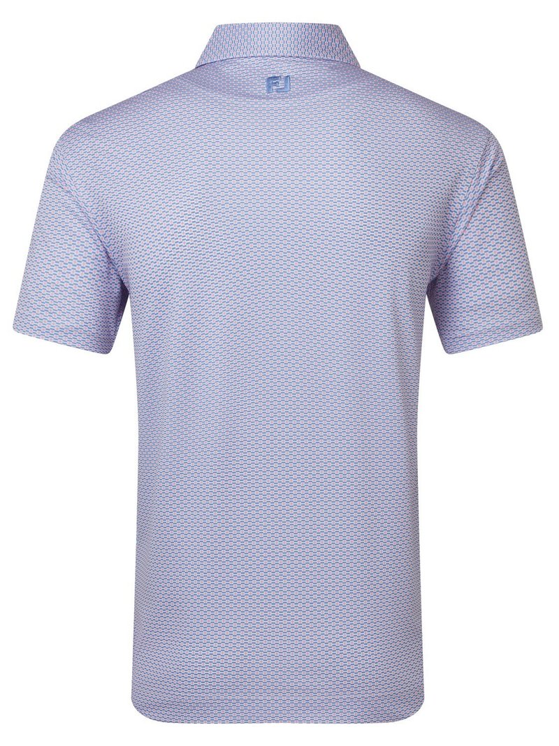 FootJoy Nautical Flag Print Lisle herr polo, pink pop/vivid violet