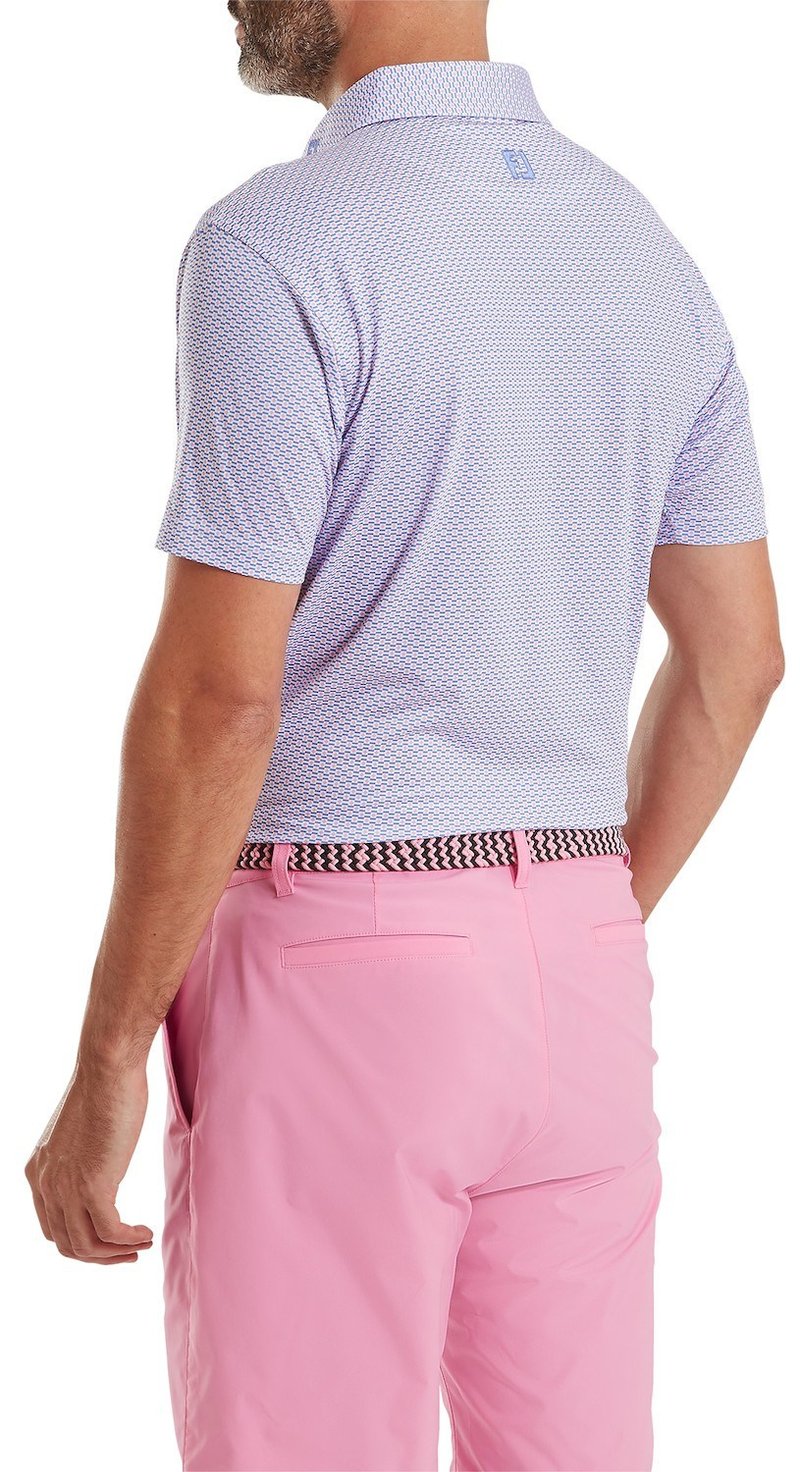 FootJoy Nautical Flag Print Lisle herr polo, pink pop/vivid violet