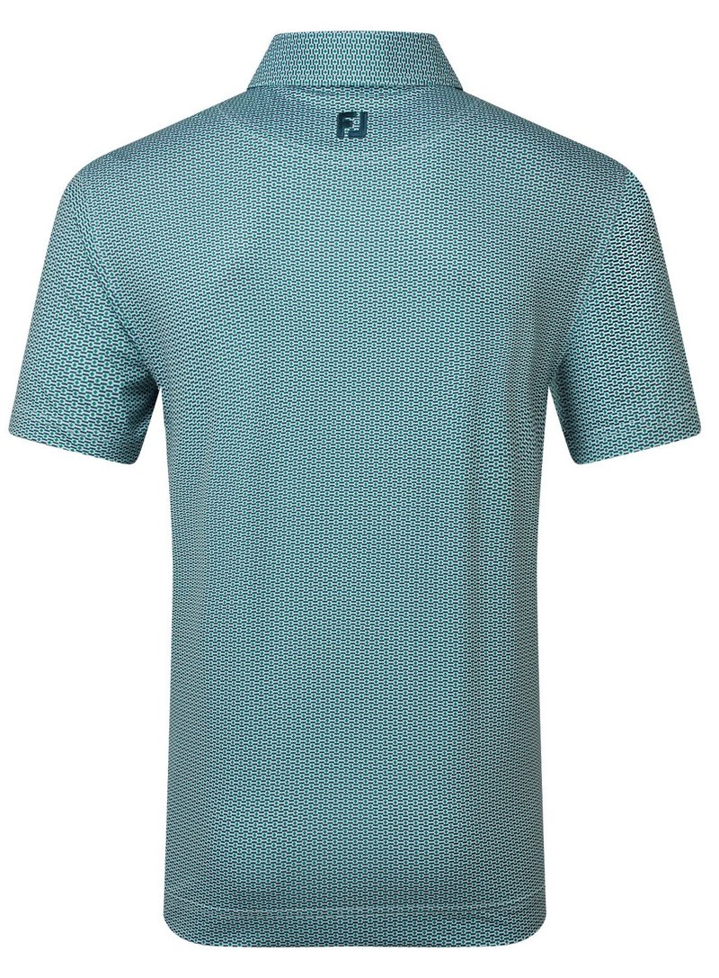 FootJoy Nautical Flag Print Lisle herr polo, field green/navy