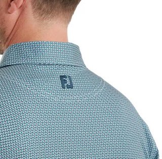 FootJoy Nautical Flag Print Lisle herr polo, field green/navy