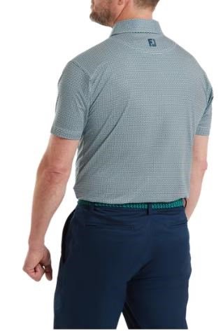 FootJoy Nautical Flag Print Lisle herr polo, field green/navy