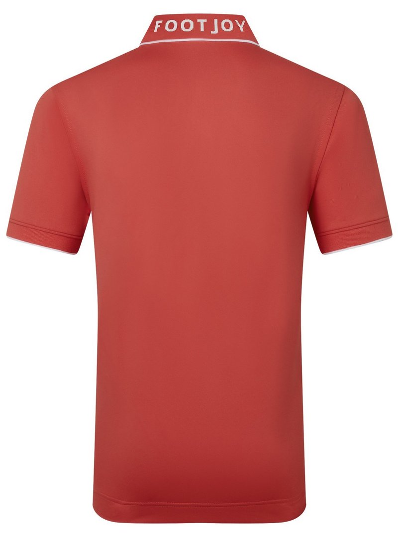 FootJoy FJ Wordmark Pique herr polo, nantucket red
