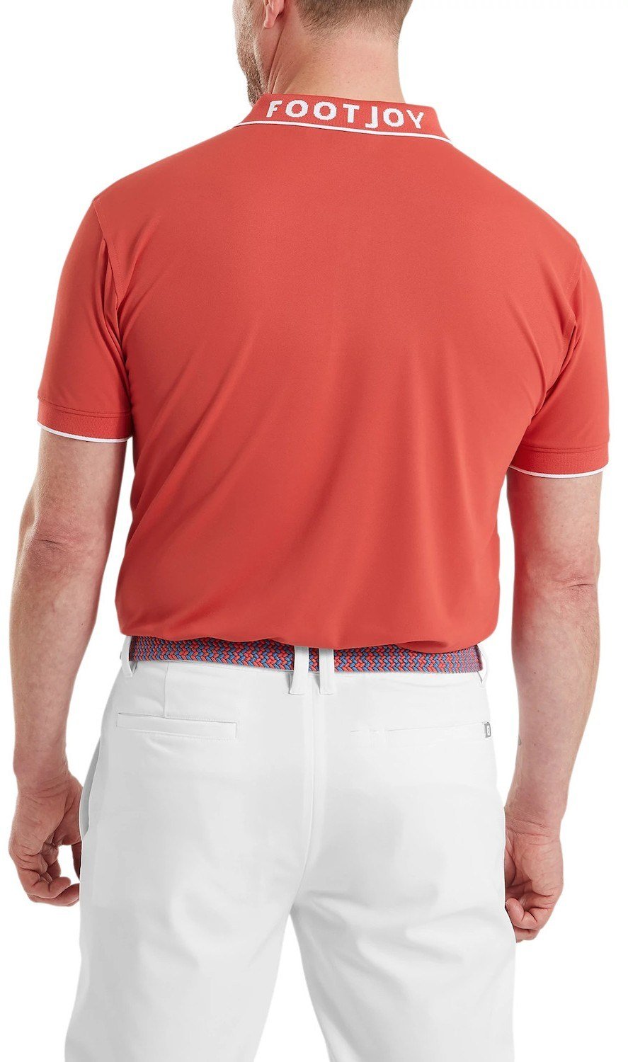 FootJoy FJ Wordmark Pique herr polo, nantucket red