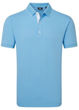 FootJoy FJ Wordmark Pique herr polo, blue reef