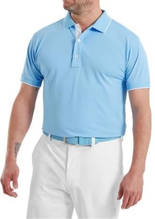FootJoy FJ Wordmark Pique herr polo, blue reef
