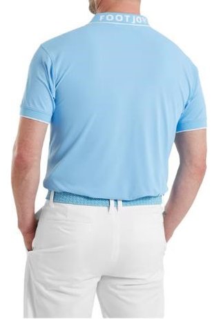 FootJoy FJ Wordmark Pique herr polo, blue reef