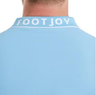 FootJoy FJ Wordmark Pique herr polo, blue reef