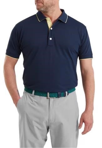 FootJoy FJ Wordmark Pique herr polo, navy