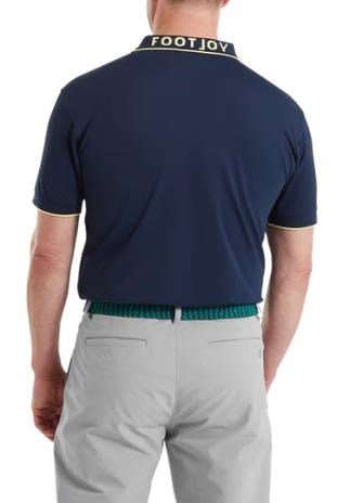 FootJoy FJ Wordmark Pique herr polo, navy