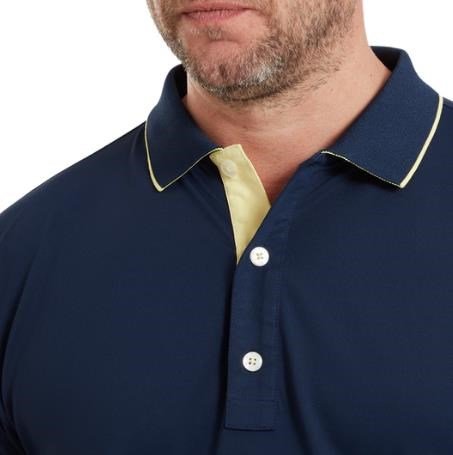 FootJoy FJ Wordmark Pique herr polo, navy