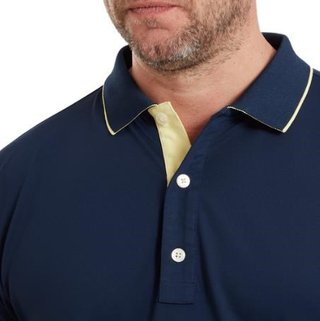 FootJoy FJ Wordmark Pique herr polo, navy