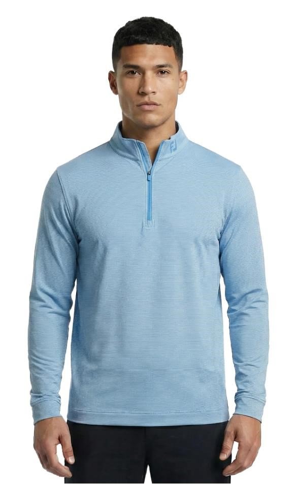 FootJoy Ottoman Stripe Chill-Out herr sweatshirt, chambray/coastal blue